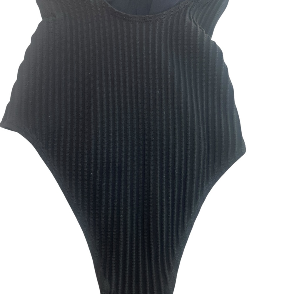 CUPSHE Black Ribbed One-Piece Swimsuit – Adjustable Straps - Small - Picture 12 of 12